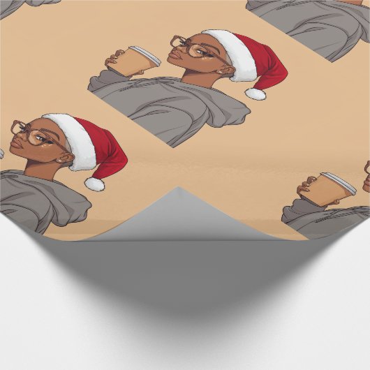 Blonde Hair + Latte Holiday Geschenkpapier (Ecke)