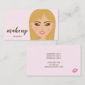 Blonde Hair Makeup Girl Nah-up Makeup Artist Visitenkarte (Vorne/Hinten)
