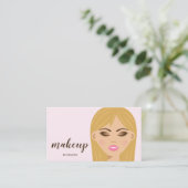 Blonde Hair Makeup Girl Nah-up Makeup Artist Visitenkarte (Stehend Vorderseite)