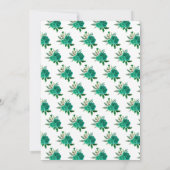 Blonde Hair Princess Green Floral Birthday Party Dankeskarte (Rückseite)