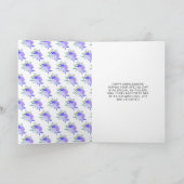 Blonde Hair Princess Lila Floral Quinceanera Karte (Innenseite)