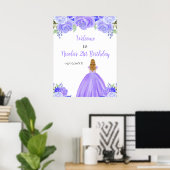 Blonde Hair Princess Lila Geburtstagswillkommen Poster (Heimbüro)