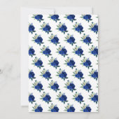 Blonde Hair Princess Navy Floral Quinceanera Einladung (Rückseite)