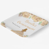 Blonde Hair Princess Peach Floral Quinceanera Pappteller (Gewinkelt)