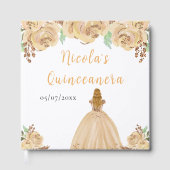 Blonde Hair Princess Peach Quinceanera Guest Book Gästebuch (Vorderseite)