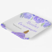 Blonde Hair Princess Purple Floral Quinceanera Pappteller (Gewinkelt)