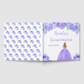 Blonde Hair Princess Purple Quinceanera Guest Book Gästebuch (Voll)