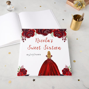 Blonde Hair Princess Red 16 . Geburtstag Guest Boo Gästebuch