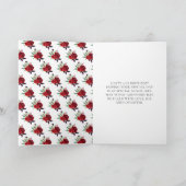 Blonde Hair Princess Red Floral Birthday Karte (Innenseite)