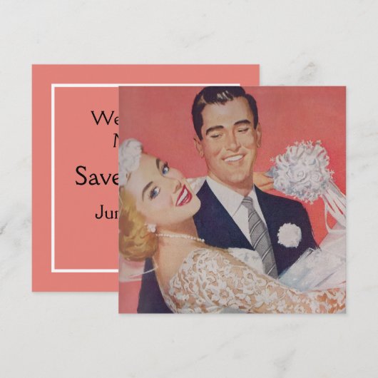 Blonde Haired Bride Wedding Save The Date (Vorne/Hinten)