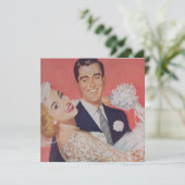 Blonde Haired Bride Wedding Save The Date (Stehend Vorderseite)