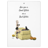 Blonde Halloween Button Up Girl Clipboard Klemmbrett (Rückseite)