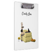Blonde Halloween Button Up Girl Clipboard Klemmbrett (Rechts)