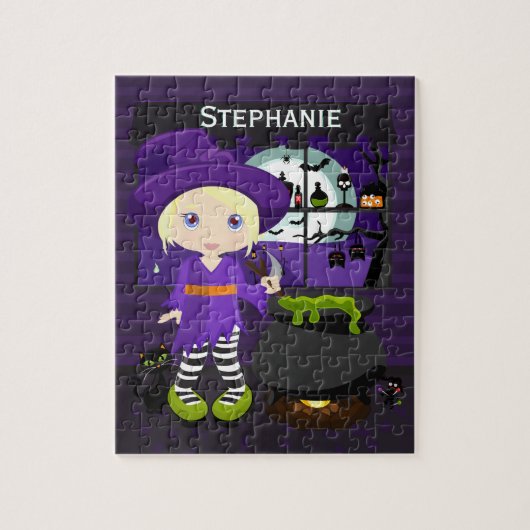 Blonde Halloween Witch Jigsaw Puzzle (Vertikal)