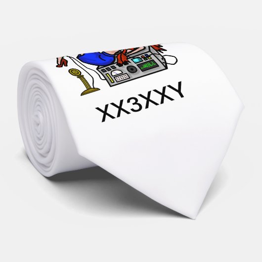 Blonde Ham Radio Button-up Girl Krawatte Anpassen  (Gerollt)