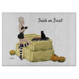 Blonde Hexe Button Up Girl Cutting Board Schneidebrett