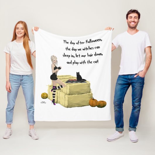 Blonde Hexe Button Up Girl Fleece Blanket (Beispiel)