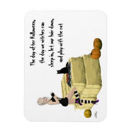 Blonde Hexe Button Up Girl Flexible Magnet