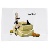 Blonde Hexe Button Up Girl Geschenktasche Große Geschenktüte (Rückseite)