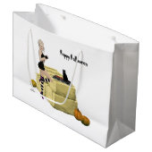 Blonde Hexe Button Up Girl Geschenktasche Große Geschenktüte (Vorderseite Schrägansicht)