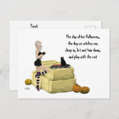 Blonde Hexe Button Up Girl Halloween-Postkarte Postkarte (Vorne/Hinten)