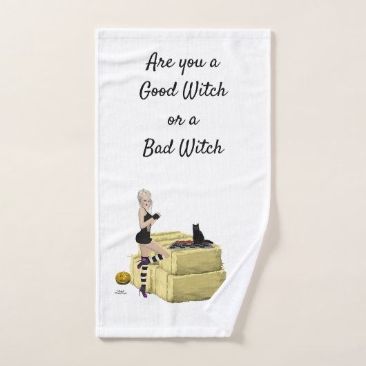 Blonde Hexe Button Up Girl Handtuch (Handtuch)