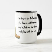 Blonde Hexe Button Up Girl Kaffee Tasse (VorderseiteRechts)