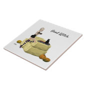 Blonde Hexe Button Up Girl Keramik Tile Fliese (Seite)