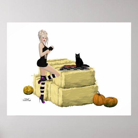 Blonde Hexe Button Up Girl Poster (Vorne)