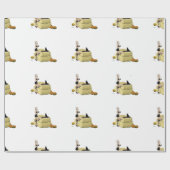 Blonde Hexe Button Up Girl Wrapping Paper Geschenkpapier (Flach)