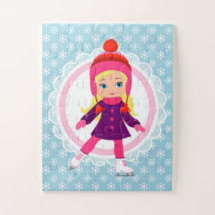 Blonde Ice Skater - Winter Sports Skaten Puzzle