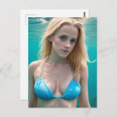 Blonde in einer Bikini-Unterwasserfotografie Postkarte (Vorne/Hinten)