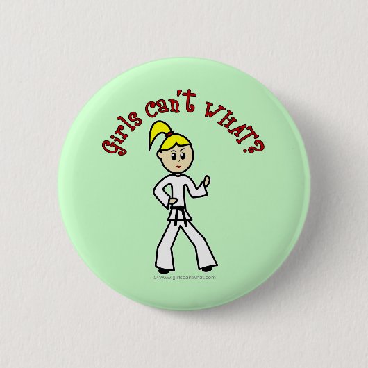 Blonde Karate Girl Button (Vorderseite)