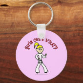 Blonde Karate Girl Schlüsselanhänger (Vorderseite)