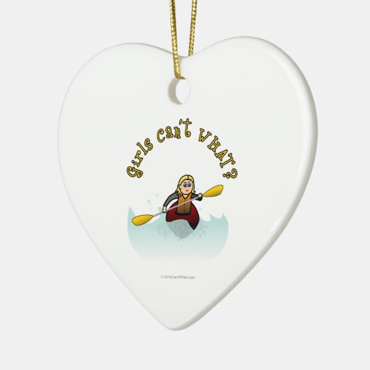 Blonde Kayaker Keramikornament (Links)