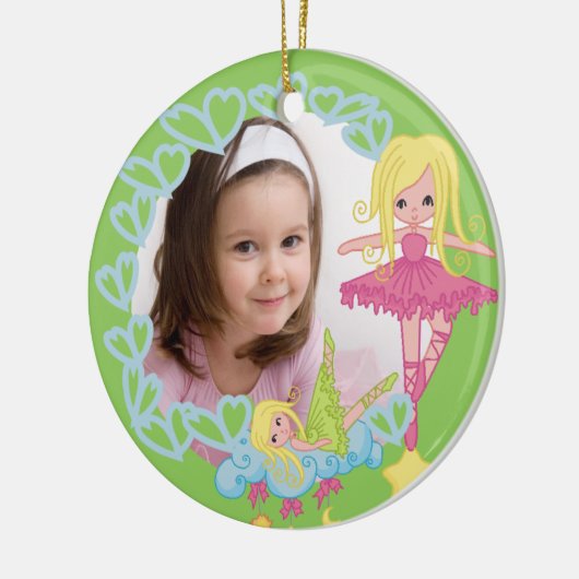 Blonde kleine Ballerina-Andenken-Verzierung Keramik Ornament (Links)