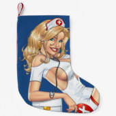 Blonde Krankenschwester in der Uniform Strümpfe Kleiner Weihnachtsstrumpf (Vorderseite)