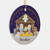 Blonde-Krippe Keramik Ornament (Rechts)