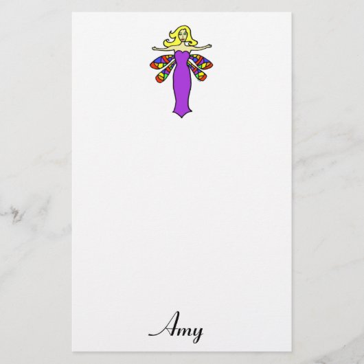 Blonde Libellen-Fee Briefpapier (Vorderseite)