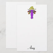 Blonde Libellen-Fee Briefpapier (Vorne/Hinten)