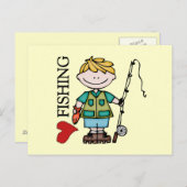 Blonde Liebe-Fischerei des Jungen-I Postkarte (Vorne/Hinten)