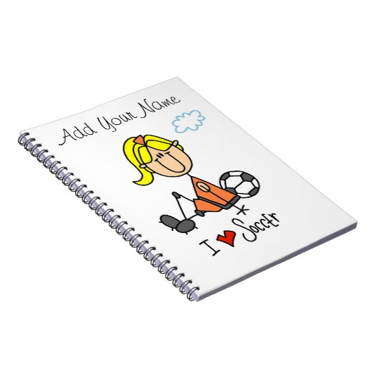 Blonde Liebe-Fußball-Geschenke des Notizblock (Rechte Seite)