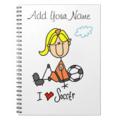 Blonde Liebe-Fußball-Geschenke des Notizblock (Vorderseite)