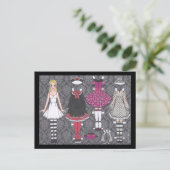 Blonde Lolita Paper Doll Postkarte (Stehend Vorderseite)