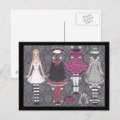 Blonde Lolita Paper Doll Postkarte (Vorne/Hinten)