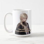 Blonde Long Hair Hübsch Anime Typ Kaffeetasse (Links)