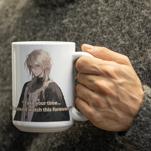 Blonde Long Hair Hübsch Anime Typ Kaffeetasse