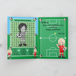 Blonde Mädchen Fußball Wortsuche Alles Gute zum Ge Karte