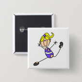 Blonde Mädchen-Gymnastik-T - Shirts und Geschenke Button (Vorne & Hinten)