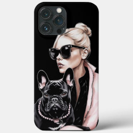 Blonde-Mädchen in Sonnenbrille schwarzer französis Case-Mate iPhone Hülle